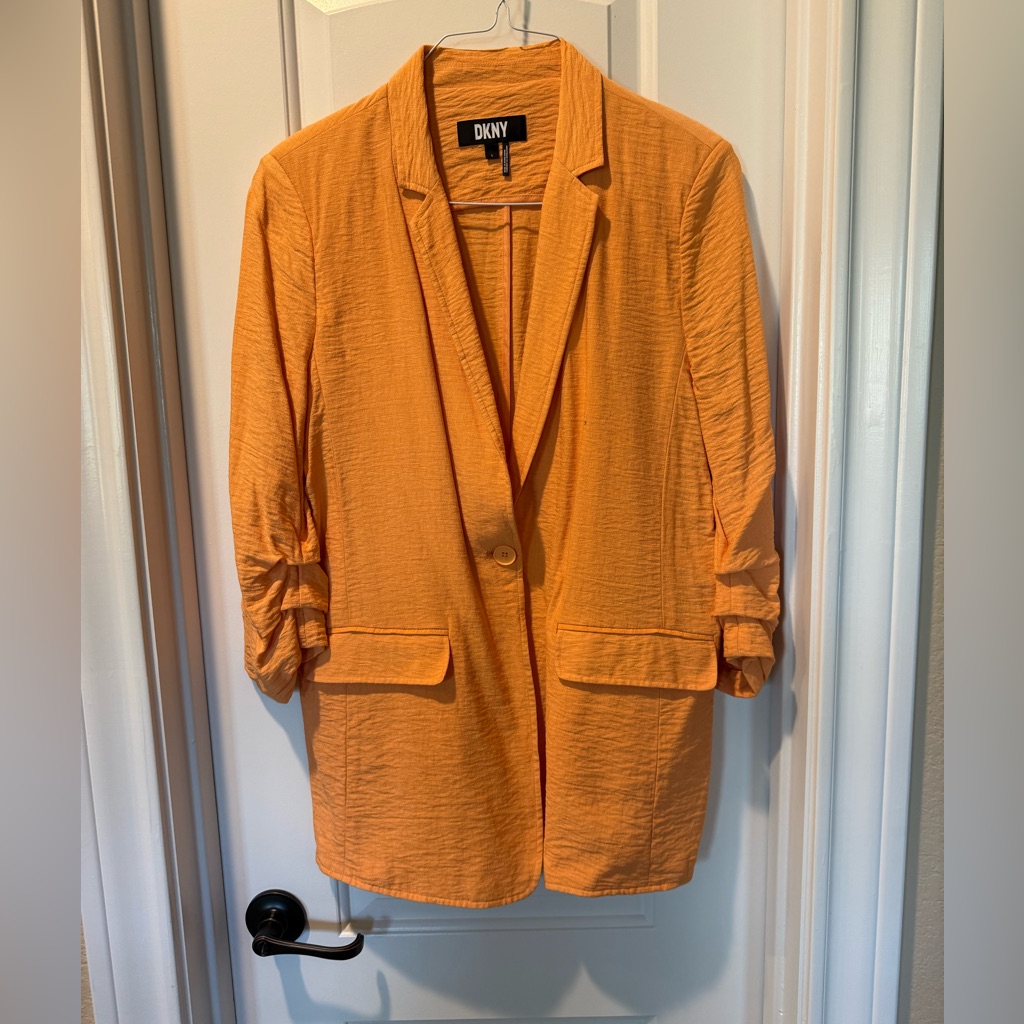 Dkny Textured Single-Button Blazer, L, Like New